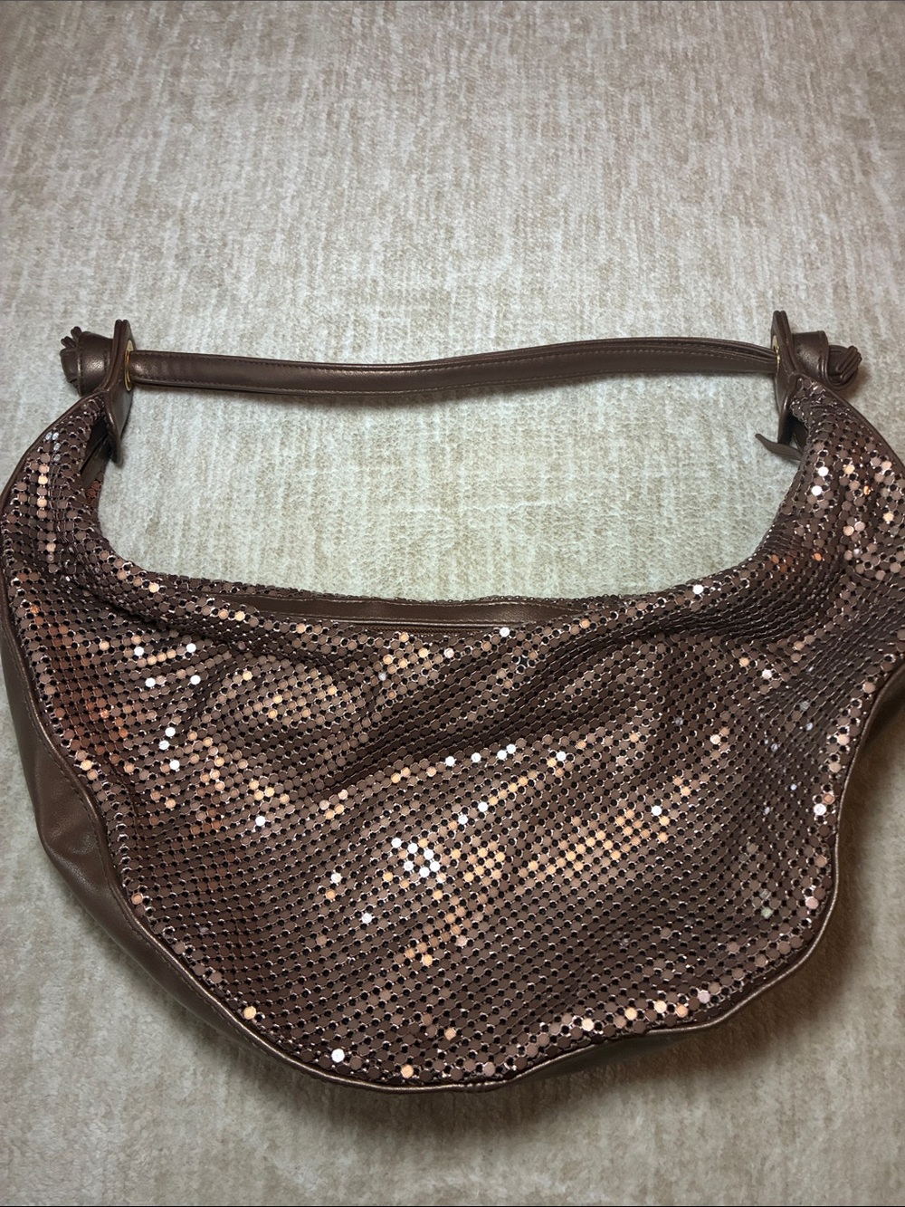 Bueno‎ Brown Sequin Hobo Bag